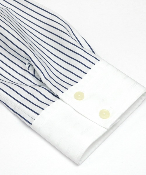 TOKYO SHIRTS（トウキョウシャツ）の「形態安定ノーアイロン スタンドカラー 七分袖ビジネスワイシャツ（ビジネスシャツ・レディース・ブルー・FREE）」の3枚目の写真