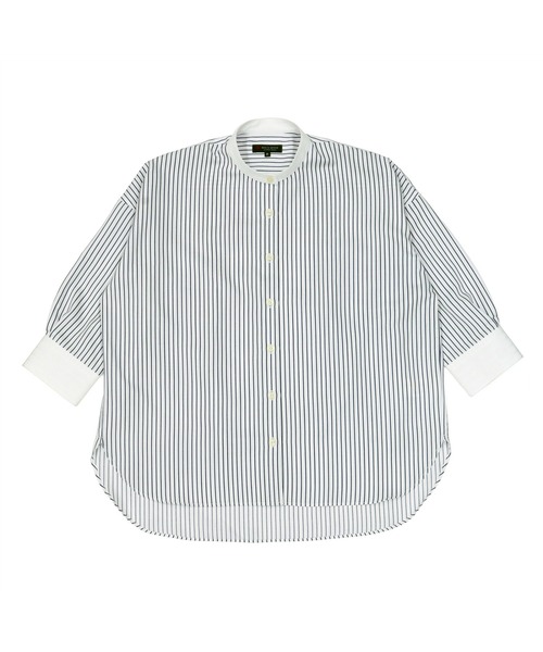 TOKYO SHIRTS（トウキョウシャツ）の「形態安定ノーアイロン スタンドカラー 七分袖ビジネスワイシャツ（ビジネスシャツ・レディース・ブルー・FREE）」の11枚目の写真