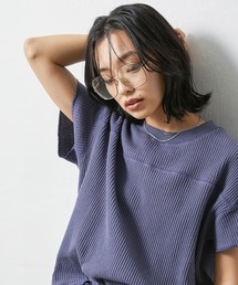 ＜大きいサイズ＞綿100％ワッフルフレンチスリーブカットソープルオーバー シックスタイル