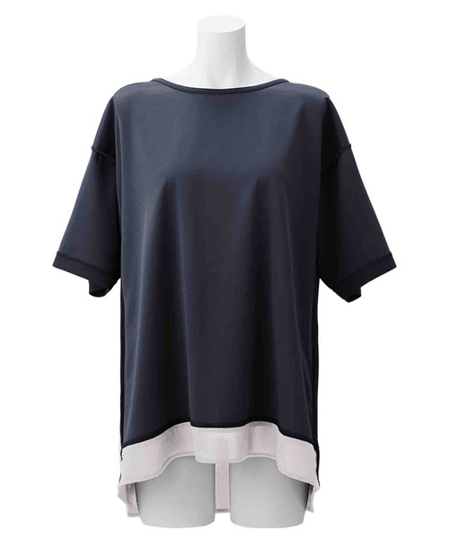 Viola e Viola(ヴィオラエヴィオラ)の「レイヤード風Tシャツブラウス(Tシャツ/カットソー・レディース・ピンク/ダークネイビー/ミント/グレイッシュブルー/サンドグレー/グリーン・LARGE/MEDIUM/X-LARGE/XX-LARGE)」の17枚目の写真