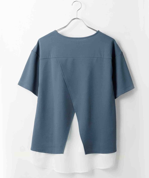 Viola e Viola(ヴィオラエヴィオラ)の「レイヤード風Tシャツブラウス(Tシャツ/カットソー・レディース・ピンク/ダークネイビー/ミント/グレイッシュブルー/サンドグレー/グリーン・LARGE/MEDIUM/X-LARGE/XX-LARGE)」の20枚目の写真