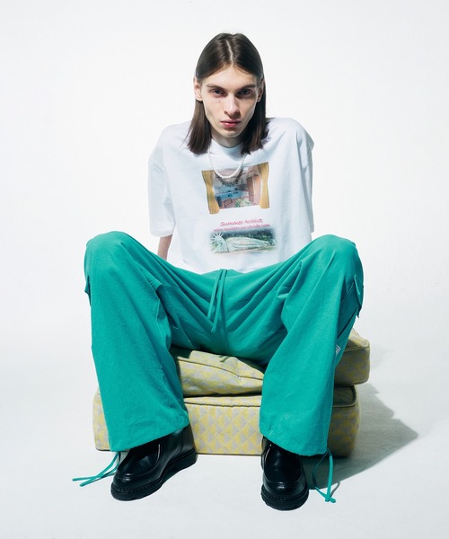 SCULPTOR（スカルプター）の「Linen Cargo Jogger Pants/リネンカーゴジョガーパンツ（カーゴパンツ・レディース・ブラック/ホワイト/ブルー系その他・MEDIUM/LARGE）」の8枚目の写真