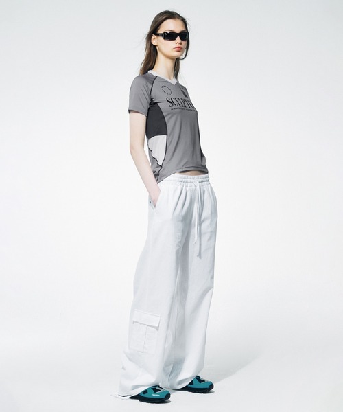 SCULPTOR（スカルプター）の「Linen Cargo Jogger Pants/リネンカーゴジョガーパンツ（カーゴパンツ・レディース・ブラック/ホワイト/ブルー系その他・MEDIUM/LARGE）」の4枚目の写真