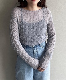 LOWRYS FARM | ヘンケイシアークルーロングスリーブ　905188(Tシャツ/カットソー)