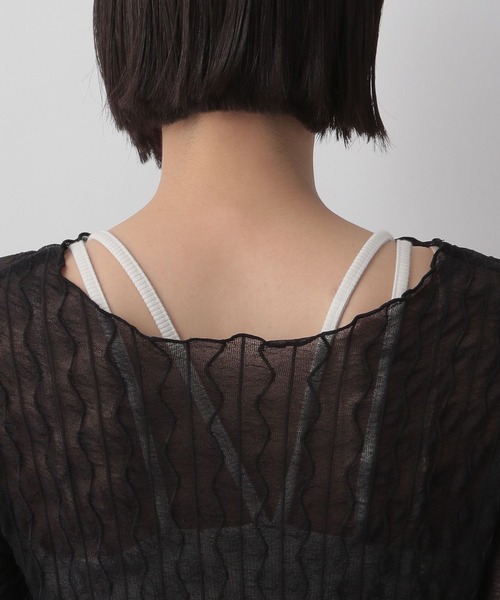 LOWRYS FARM（ローリーズファーム）の「ヘンケイシアークルーロングスリーブ　905188（Tシャツ/カットソー・レディース・ブラック/オフホワイト/イエロー/パープル・FREE）」の14枚目の写真