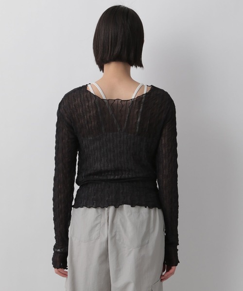 LOWRYS FARM（ローリーズファーム）の「ヘンケイシアークルーロングスリーブ　905188（Tシャツ/カットソー・レディース・ブラック/オフホワイト/イエロー/パープル・FREE）」の11枚目の写真