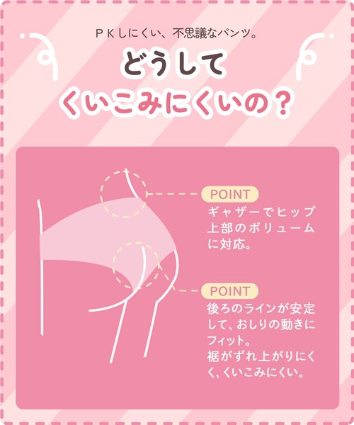 Wing Teen（ウイングティーン）の「ジュニアオーバーパンツ　「non!PKパンツ」（ショーツ・レディース・ブラック・M/S/L）」の4枚目の写真