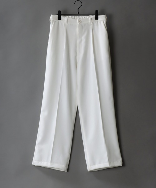 SITRY（シトリー）の「loose tapered tuck wide Pants/ルーズ テーパード タック ワイドパンツ（スラックス・メンズ・ブラック/オフホワイト・M/L）」の11枚目の写真