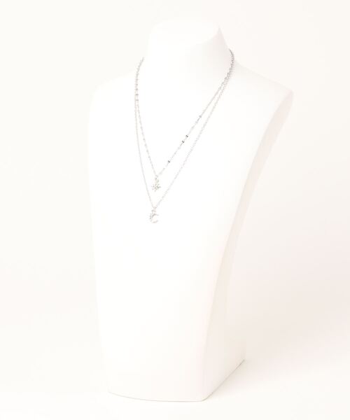 VIBGYOR Women(ヴィブジョー ウィメン)の「【float】2連 スター ムーン チャーム ネックレス(ネックレス・レディース・シルバー・FREE)」の5枚目の写真