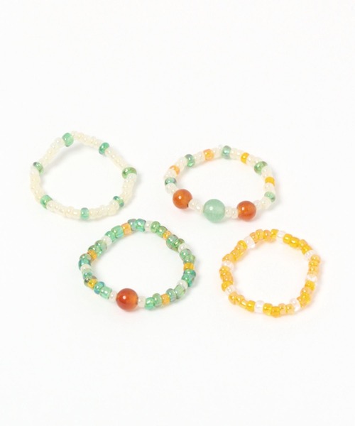 niko and...（ニコアンド）の「ビーズ4セットリング（リング・レディース・その他/グリーン/レッド・0）」の2枚目の写真