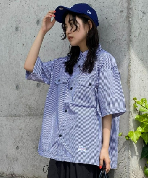 RODEO CROWNS WIDE BOWL(ロデオクラウンズワイドボウル)の「SHARE S/S BIG シャツ(シャツ/ブラウス・レディース・ブラック/アイボリー/カーキ/ブルー系その他・FREE)」の4枚目の写真
