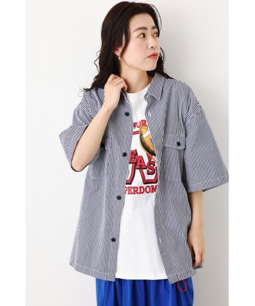 RODEO CROWNS WIDE BOWL(ロデオクラウンズワイドボウル)の「SHARE S/S BIG シャツ(シャツ/ブラウス・レディース・ブラック/アイボリー/カーキ/ブルー系その他・FREE)」の12枚目の写真