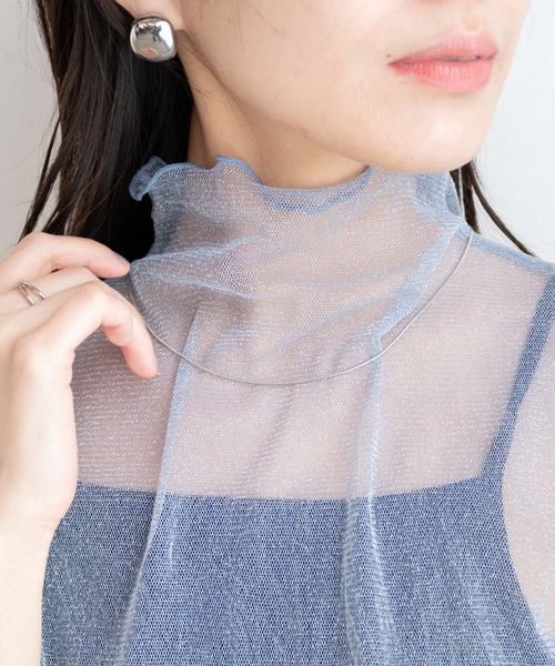 WEGO（ウィゴー）の「WEGO/ラメシアートップス（Tシャツ/カットソー・レディース・ブラック/アイボリー/ブルー・FREE）」の8枚目の写真