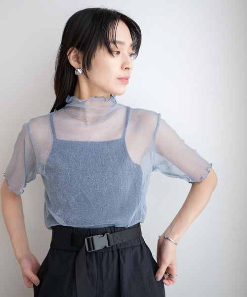 WEGO（ウィゴー）の「WEGO/ラメシアートップス（Tシャツ/カットソー・レディース・ブラック/アイボリー/ブルー・FREE）」の18枚目の写真