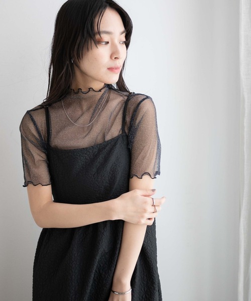 WEGO（ウィゴー）の「WEGO/ラメシアートップス（Tシャツ/カットソー・レディース・ブラック/アイボリー/ブルー・FREE）」の14枚目の写真