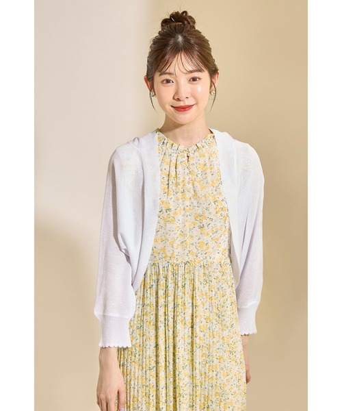 tocco closet（トッコ　クローゼット）の「袖口スカラップラメ入りボレロライクパーカー（パーカー・レディース・ホワイト/ブラック/ピンク・M）」の4枚目の写真