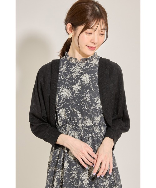 tocco closet（トッコ　クローゼット）の「袖口スカラップラメ入りボレロライクパーカー（パーカー・レディース・ホワイト/ブラック/ピンク・M）」の5枚目の写真