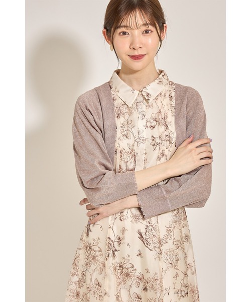 tocco closet（トッコ　クローゼット）の「袖口スカラップラメ入りボレロライクパーカー（パーカー・レディース・ホワイト/ブラック/ピンク・M）」の18枚目の写真