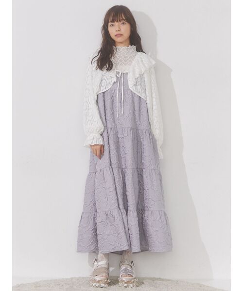 merry jenny（メリージェニー）の「レースフリルボレロ（カーディガン/ボレロ・レディース・オフホワイト/ブラック・FREE）」の6枚目の写真