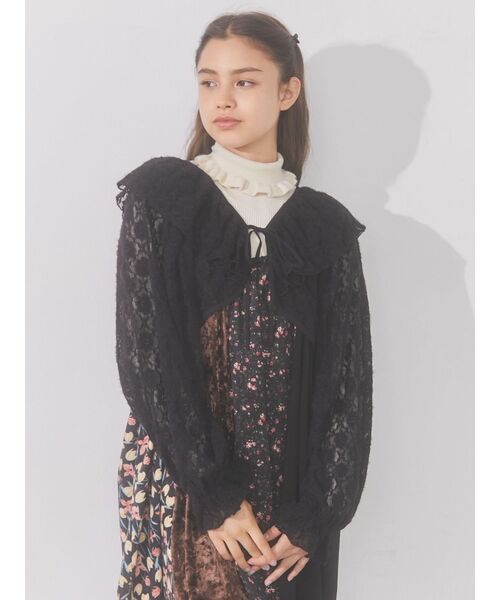 merry jenny（メリージェニー）の「レースフリルボレロ（カーディガン/ボレロ・レディース・オフホワイト/ブラック・FREE）」の9枚目の写真