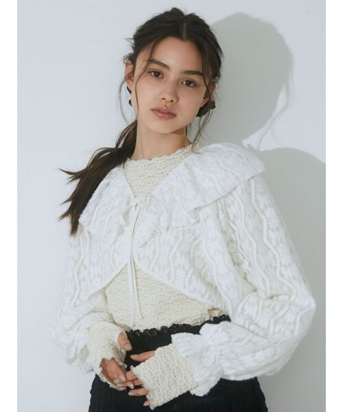 merry jenny（メリージェニー）の「レースフリルボレロ（カーディガン/ボレロ・レディース・オフホワイト/ブラック・FREE）」の16枚目の写真