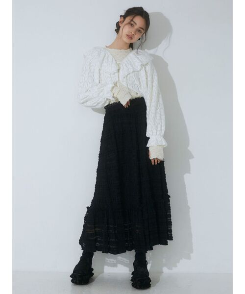 merry jenny（メリージェニー）の「レースフリルボレロ（カーディガン/ボレロ・レディース・オフホワイト/ブラック・FREE）」の21枚目の写真