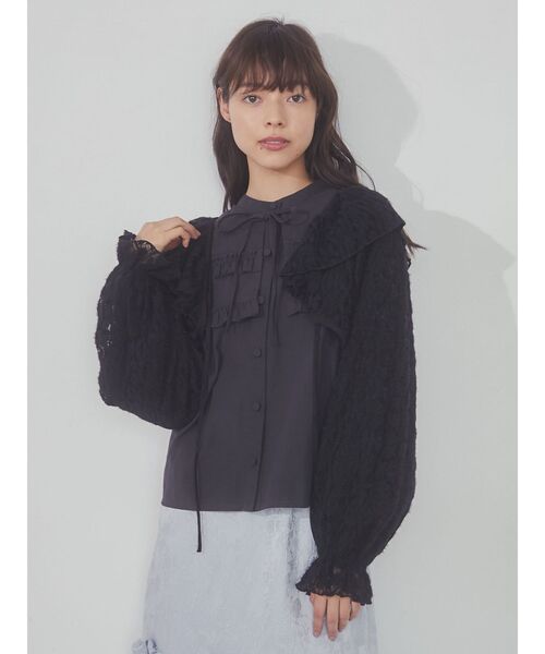 merry jenny（メリージェニー）の「レースフリルボレロ（カーディガン/ボレロ・レディース・オフホワイト/ブラック・FREE）」の22枚目の写真