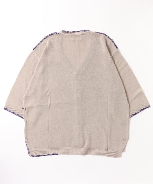 En serio TOKYO(エンソリオトーキョー)の「麻綿ニット ハンドステッチ 7分袖 サマーカーデ(カーディガン/ボレロ・メンズ・ブラック/ライトグレー/グレイッシュベージュ・M/XL/L)」の22枚目の写真