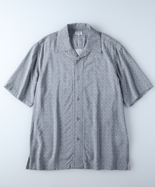 PLUS ONE（プラスワン）の「【PLUS ONE】総柄開襟半袖シャツ（シャツ/ブラウス・メンズ・ネイビー/グレー/レッド/ブルー/グリーン/ブラック・M/L/XL）」の12枚目の写真