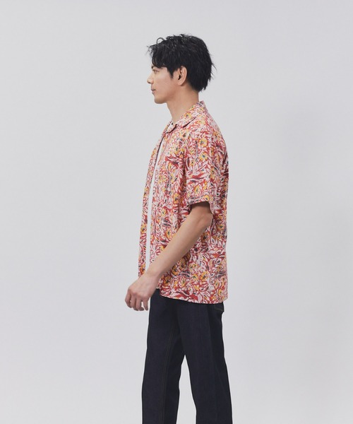PLUS ONE（プラスワン）の「【PLUS ONE】総柄開襟半袖シャツ（シャツ/ブラウス・メンズ・ネイビー/グレー/レッド/ブルー/グリーン/ブラック・M/L/XL）」の8枚目の写真