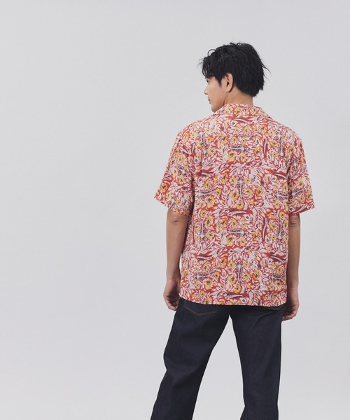PLUS ONE（プラスワン）の「【PLUS ONE】総柄開襟半袖シャツ（シャツ/ブラウス・メンズ・ネイビー/グレー/レッド/ブルー/グリーン/ブラック・M/L/XL）」の9枚目の写真