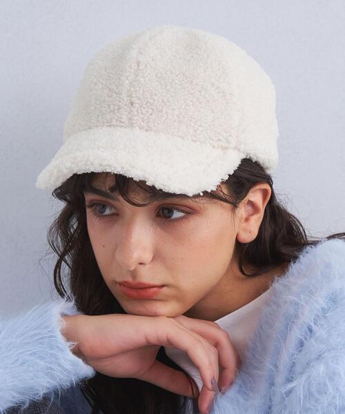 green label relaxing（グリーンレーベルリラクシング）の「【WEB限定】ボアキャップ / 帽子（キャップ・レディース・ライトグレー/ブラック/オフホワイト・FREE）」の13枚目の写真