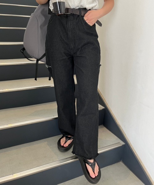 nemne store（ネンネストア）の「【 カット / ノーマル 2パターン展開 】ワイドバギーデニムパンツ（デニムパンツ・レディース・ブルー/ブラック/ブルー系その他/ブラック系その他・SMALL/MEDIUM）」の19枚目の写真