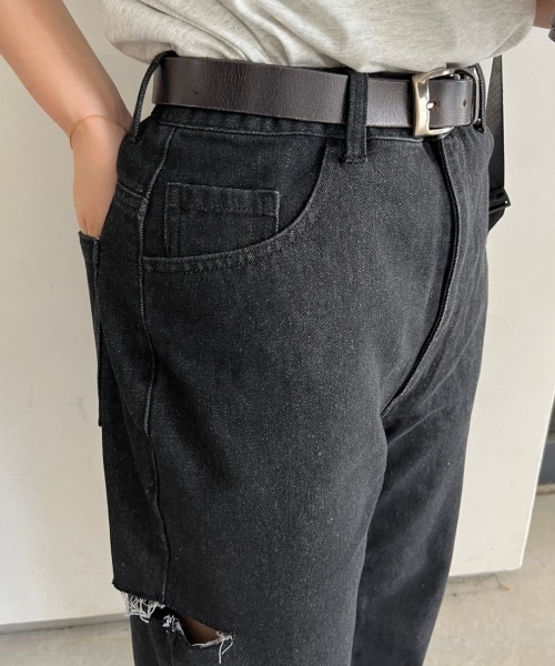 nemne store（ネンネストア）の「【 カット / ノーマル 2パターン展開 】ワイドバギーデニムパンツ（デニムパンツ・レディース・ブルー/ブラック/ブルー系その他/ブラック系その他・SMALL/MEDIUM）」の8枚目の写真