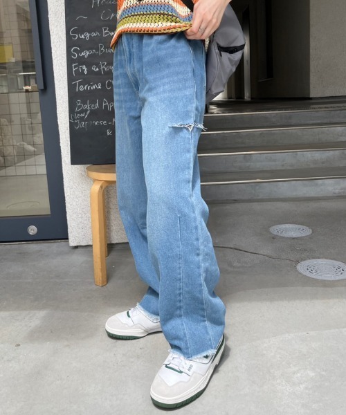 nemne store（ネンネストア）の「【 カット / ノーマル 2パターン展開 】ワイドバギーデニムパンツ（デニムパンツ・レディース・ブルー/ブラック/ブルー系その他/ブラック系その他・SMALL/MEDIUM）」の13枚目の写真