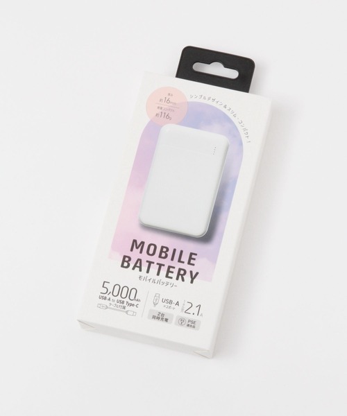 LOWRYS FARM（ローリーズファーム）の「コンパクトバッテリー５０００　972324（スマホグッズ・レディース・ホワイト/ピンク・FREE）」の4枚目の写真