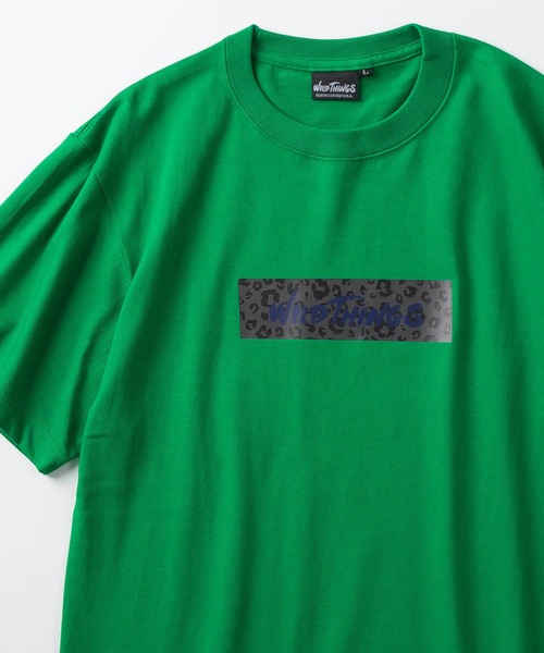 WILD THINGS(ワイルドシングス)の「【WILD THINGS/ワイルドシングス】ブランドロゴ ボックスロゴ プリントTシャツ/ 半袖Tシャツ/BOX LOGO T-SHIRT/ビッグシルエット(Tシャツ/カットソー・メンズ・グリーン/ホワイト/ベージュ/ブラック・M/L)」の2枚目の写真