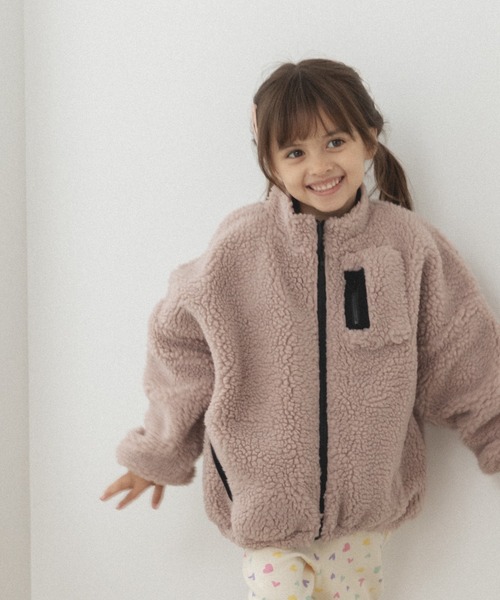 pairmanon（ペアマノン）の「【ママとおそろい】ボリューム袖 ボア 長袖 ブルゾン ジャケット アウター（ブルゾン・キッズ・スモークピンク/グレイッシュベージュ/グリーン系その他2/ブルー系その他3/ベージュ系その他/モカ/アイボリー/ブラック系その他2/ライトピンク/ブラウン系その他/ミント/ブラウン/ホワイト系その他/その他・150/130/110/90/100/140/120）」の12枚目の写真