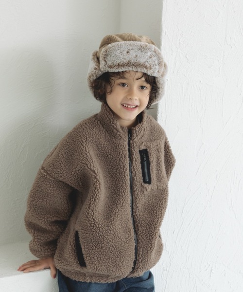 pairmanon（ペアマノン）の「【ママとおそろい】ボリューム袖 ボア 長袖 ブルゾン ジャケット アウター（ブルゾン・キッズ・スモークピンク/グレイッシュベージュ/グリーン系その他2/ブルー系その他3/ベージュ系その他/モカ/アイボリー/ブラック系その他2/ライトピンク/ブラウン系その他/ミント/ブラウン/ホワイト系その他/その他・150/130/110/90/100/140/120）」の5枚目の写真