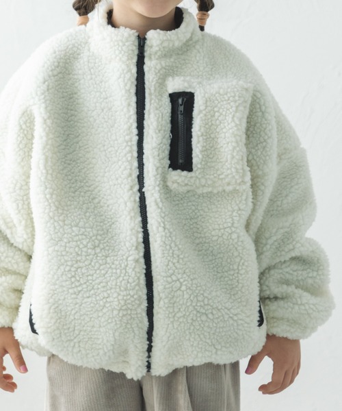 pairmanon（ペアマノン）の「【ママとおそろい】ボリューム袖 ボア 長袖 ブルゾン ジャケット アウター（ブルゾン・キッズ・スモークピンク/グレイッシュベージュ/グリーン系その他2/ブルー系その他3/ベージュ系その他/モカ/アイボリー/ブラック系その他2/ライトピンク/ブラウン系その他/ミント/ブラウン/ホワイト系その他/その他・150/130/110/90/100/140/120）」の17枚目の写真