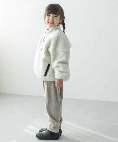 pairmanon（ペアマノン）の「【ママとおそろい】ボリューム袖 ボア 長袖 ブルゾン ジャケット アウター（ブルゾン・キッズ・スモークピンク/グレイッシュベージュ/グリーン系その他2/ブルー系その他3/ベージュ系その他/モカ/アイボリー/ブラック系その他2/ライトピンク/ブラウン系その他/ミント/ブラウン/ホワイト系その他/その他・150/130/110/90/100/140/120）」の18枚目の写真