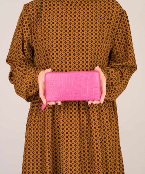 【BELLIES YORK/ベリーズヨーク】ラウンドファスナー長財布 ワニ革