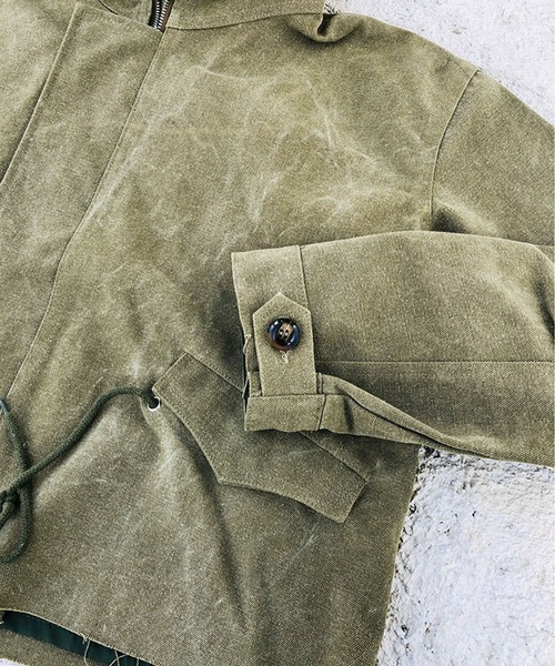 ALL RUNS（オールランズ）の「▲SHORT LENGTH HIGA-NECK JACKET/ショート丈ハイネックジャケット　Y2K（ミリタリージャケット・メンズ・カーキ・FREE）」の6枚目の写真