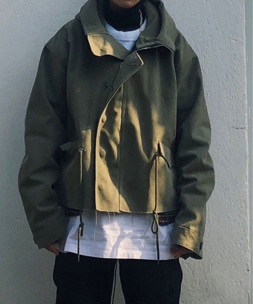 ALL RUNS（オールランズ）の「▲SHORT LENGTH HIGA-NECK JACKET/ショート丈ハイネックジャケット　Y2K（ミリタリージャケット・メンズ・カーキ・FREE）」の13枚目の写真