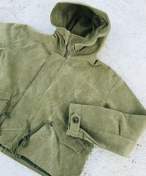 ALL RUNS（オールランズ）の「▲SHORT LENGTH HIGA-NECK JACKET/ショート丈ハイネックジャケット　Y2K（ミリタリージャケット・メンズ・カーキ・FREE）」の5枚目の写真