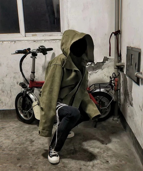 ALL RUNS（オールランズ）の「▲SHORT LENGTH HIGA-NECK JACKET/ショート丈ハイネックジャケット　Y2K（ミリタリージャケット・メンズ・カーキ・FREE）」の14枚目の写真