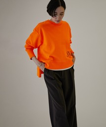 SALON adam et rope' | サイドスリットショートロゴスウェット【洗える・抗菌・防臭機能付き】(スウェット)