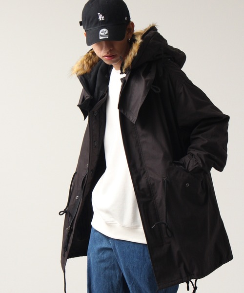 HOUSTON（ヒューストン）の「【HOUSTON/ヒューストン】3WAY M-65 PARKA/モッズコート（モッズコート・メンズ・ブラック/オリーブドラブ・M/XS/XXS/S/L）」の3枚目の写真
