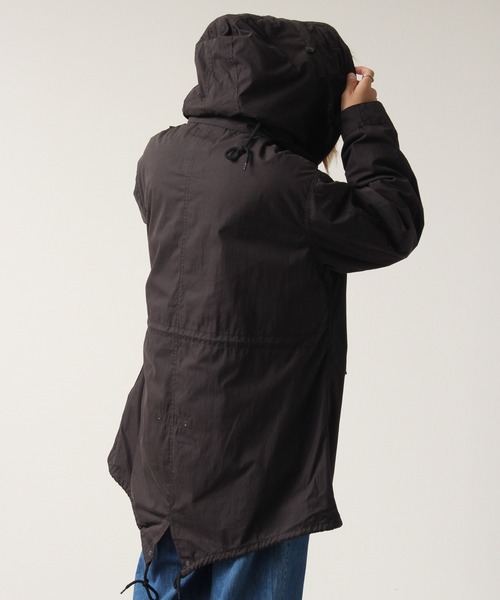 HOUSTON（ヒューストン）の「【HOUSTON/ヒューストン】3WAY M-65 PARKA/モッズコート（モッズコート・メンズ・ブラック/オリーブドラブ・M/XS/XXS/S/L）」の4枚目の写真