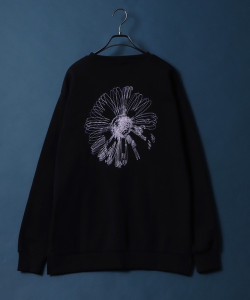 ANPAS(アンパス)の「Fleece Lining Flower Embroidery Oversized Sweatshirt/裏起毛 フラワー 刺繍 オーバーサイズ スウェット トップス トレーナー メンズ(スウェット・メンズ・ホワイト系その他/ブラック系その他2/ブラック系その他・M/L)」の22枚目の写真
